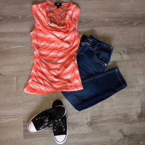 Sleeveless cowl neck top size MEDIUM